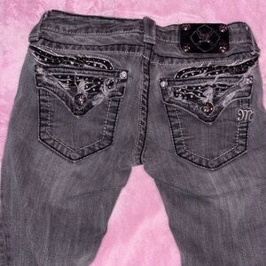 Miss Me Gray Embellished Skinny Jeans